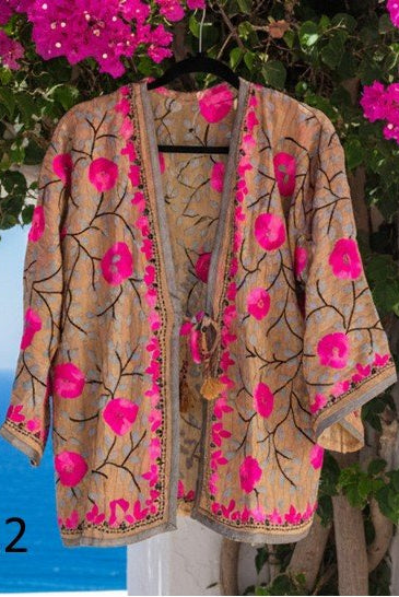 Vintage Phulkari Short Robe - Gawjus