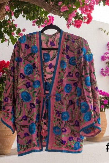 Vintage Phulkari Short Robe - Gawjus