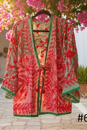 Vintage Phulkari Short Robe - Gawjus
