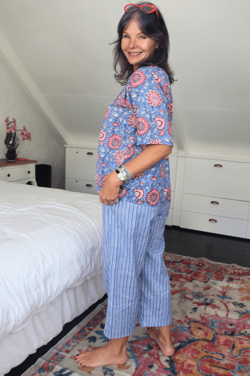 Cropped Frenchies - Poppy on Blue - Classic - Gawjus