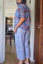 Cropped Frenchies - Poppy on Blue - Collar - Gawjus