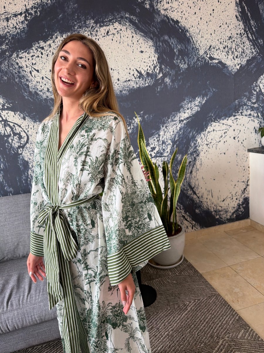 Eden Green Long Robe - Gawjus