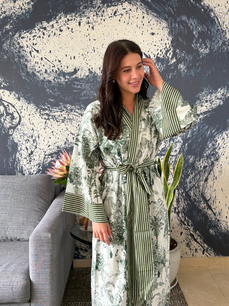 Eden Green Long Robe - Gawjus