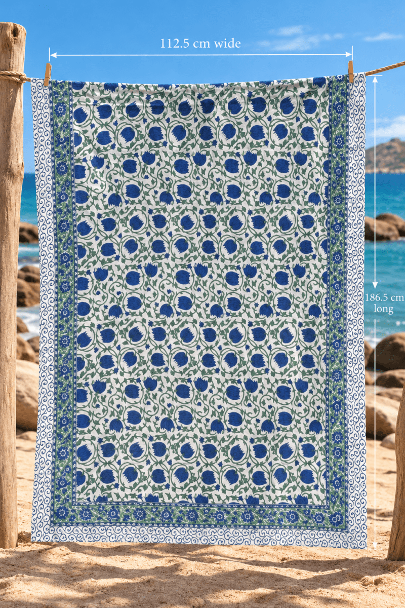 Gawjus Beach Sarong - Blue Bloom - Gawjus