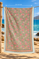 Gawjus Beach Sarong - Dark Green and Pink - Gawjus