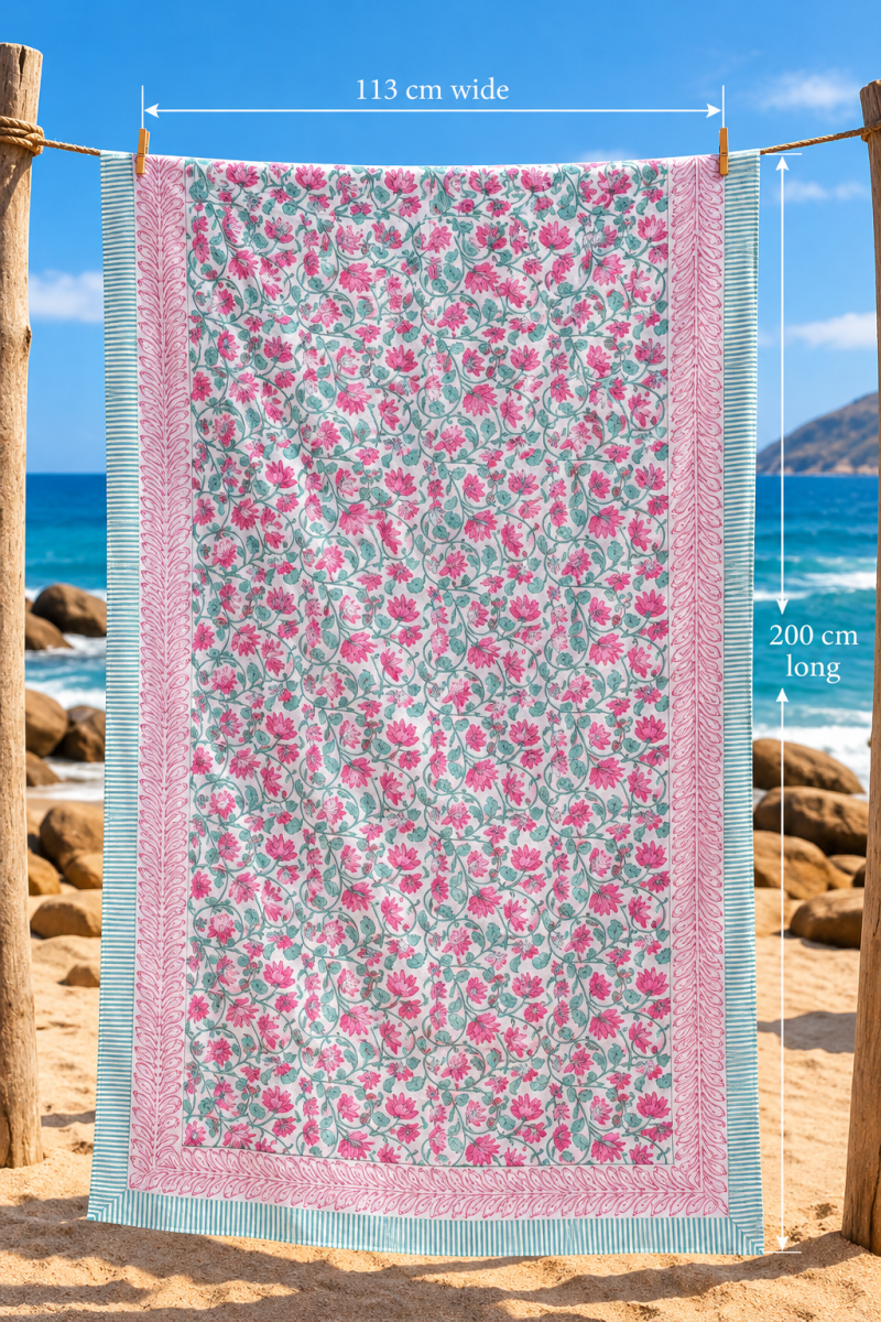 Gawjus Beach Sarong - Pink and Blue - Gawjus