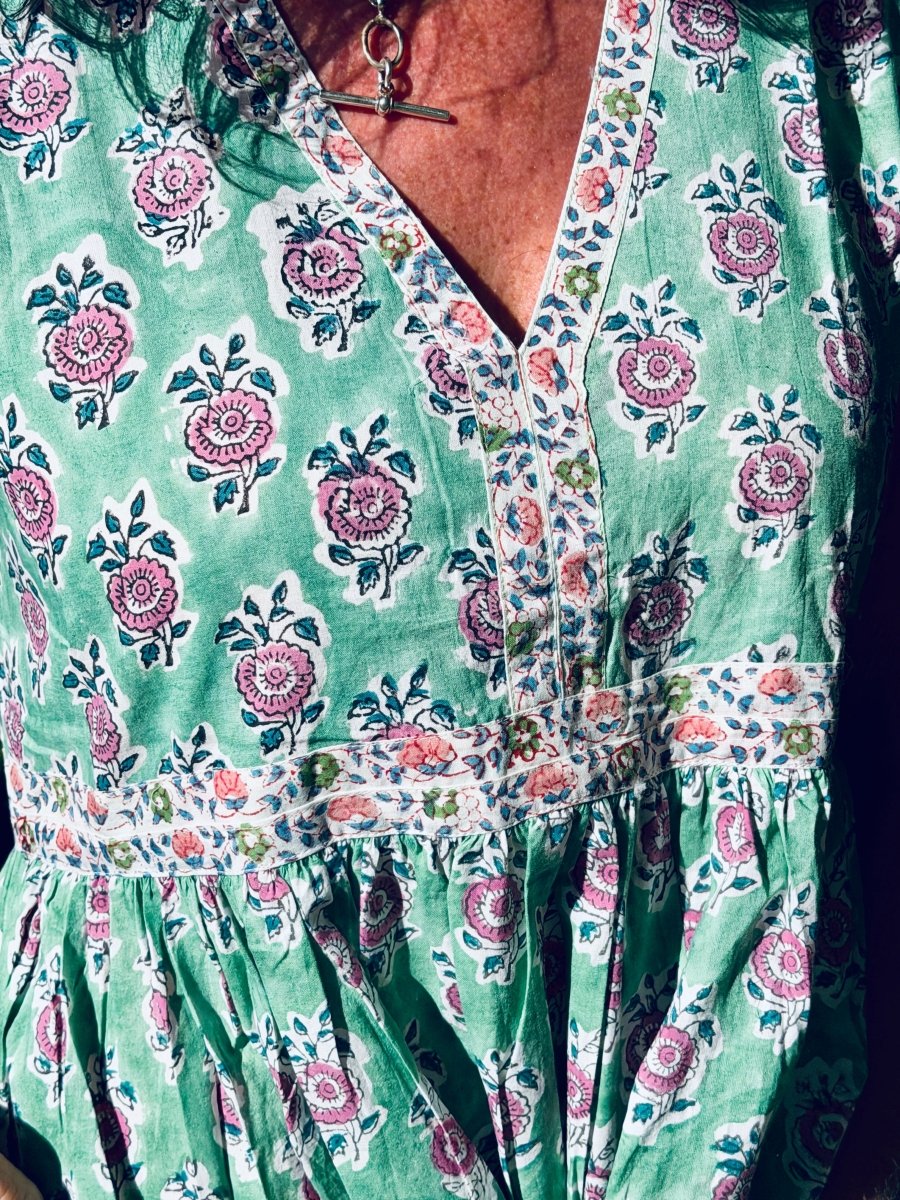 Indian Summer Dress - Mint - Gawjus