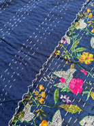Kantha Blanket - Indigo Blue - Gawjus