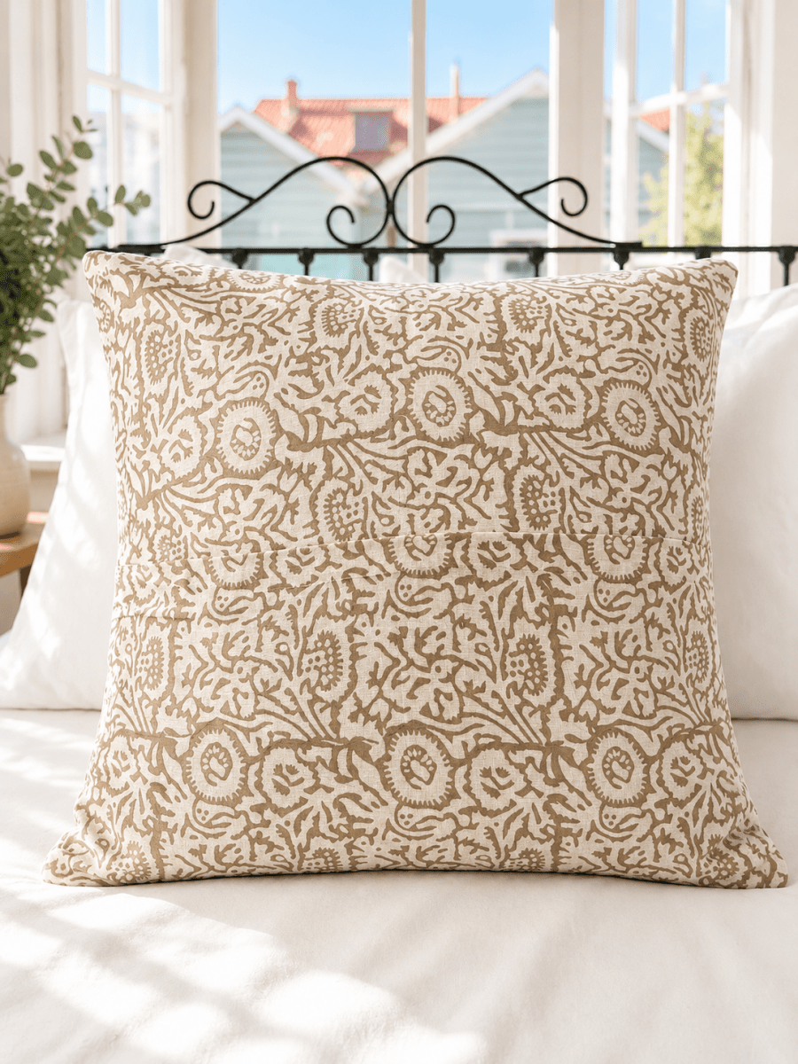 Kantha Pillow Case - White Sands (50x50) - Gawjus