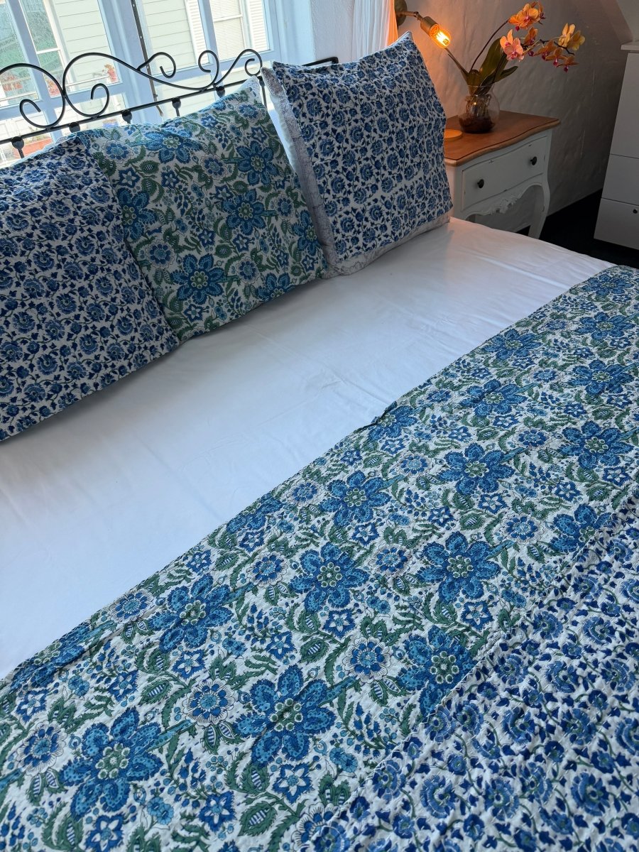 Kantha Quilt - Blue Lagoon - Gawjus