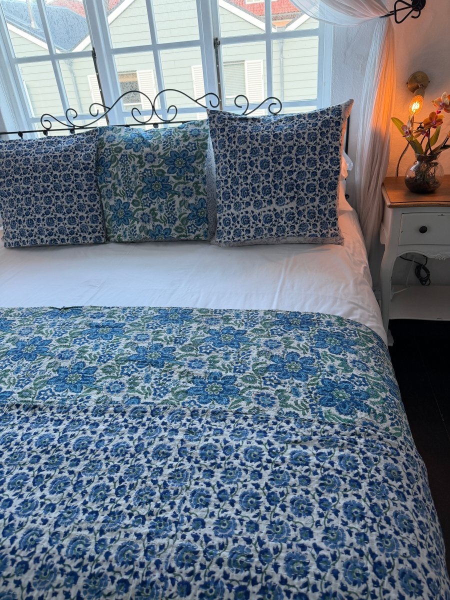 Kantha Quilt - Blue Lagoon - Gawjus