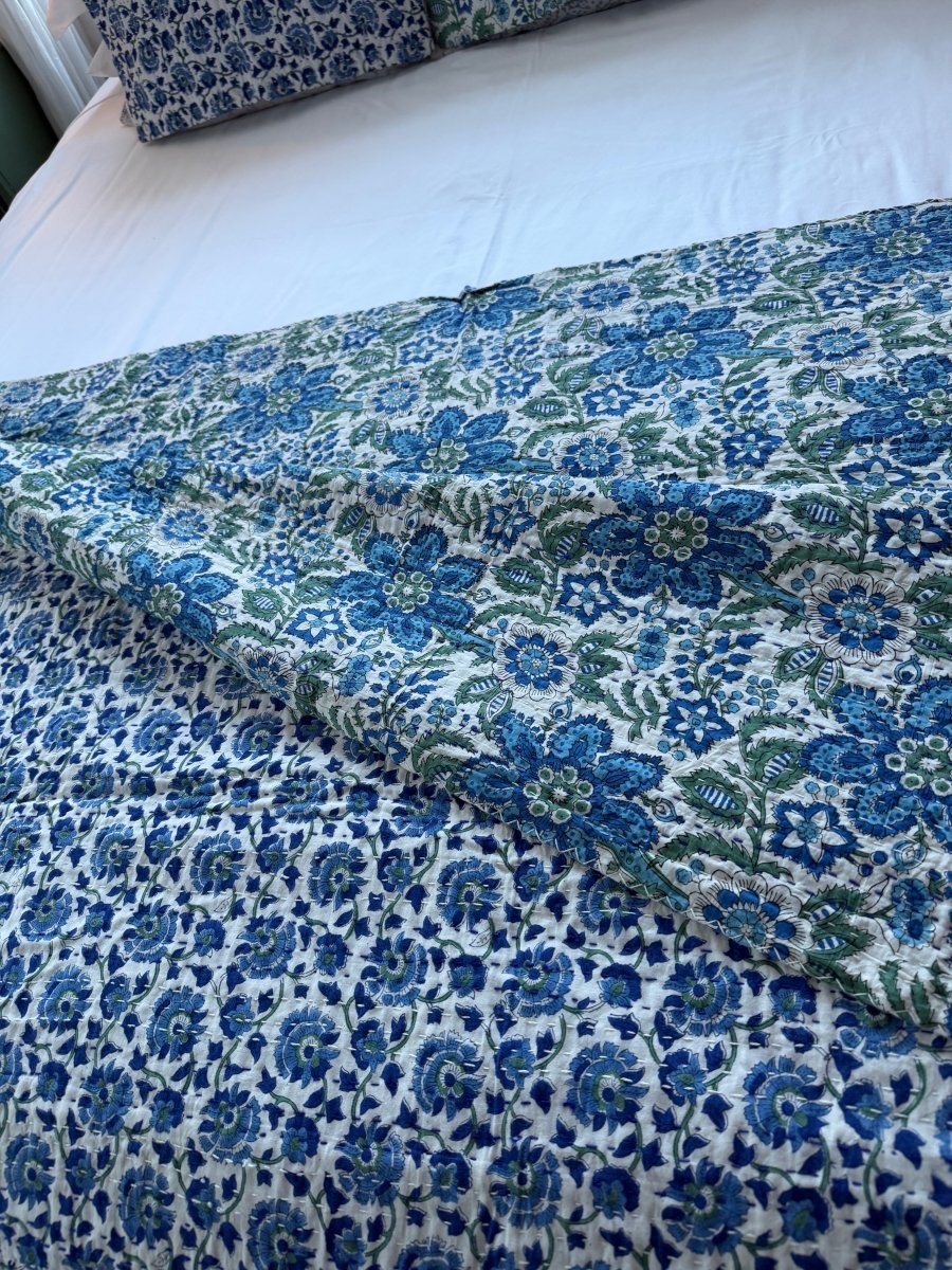 Kantha Quilt - Blue Lagoon - Gawjus