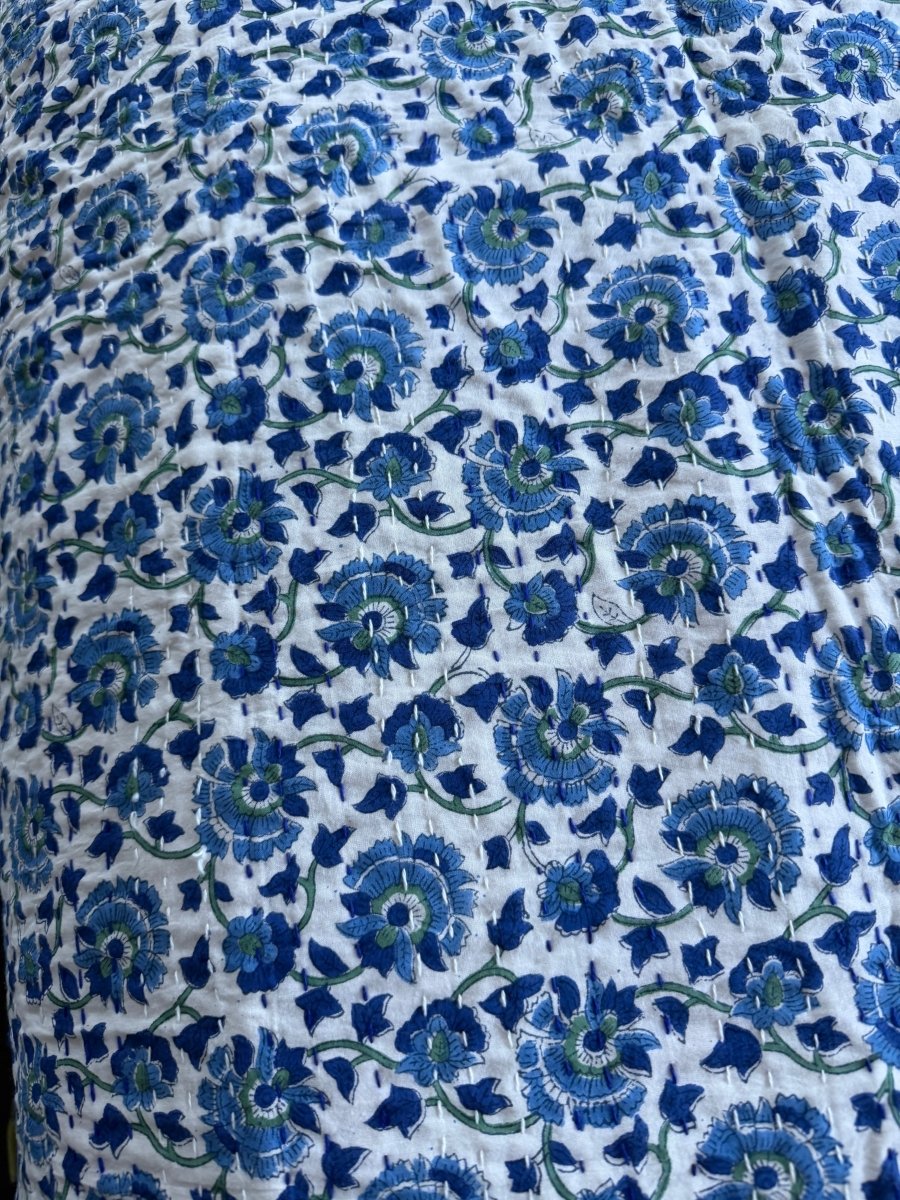 Kantha Quilt - Blue Lagoon - Gawjus
