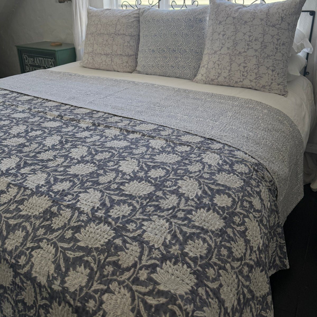 Kantha Quilt - Misty Meadow - Gawjus