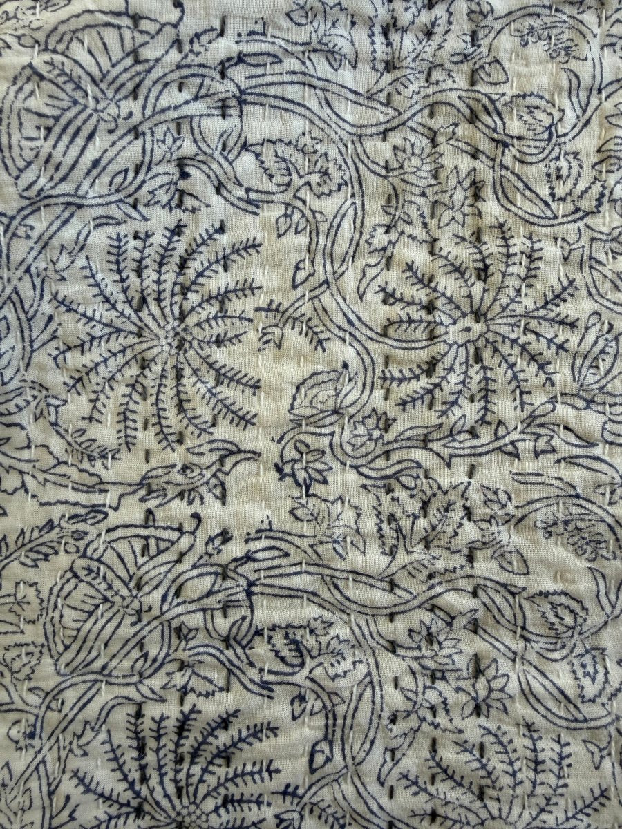 Kantha Quilt - Misty Meadow - Gawjus