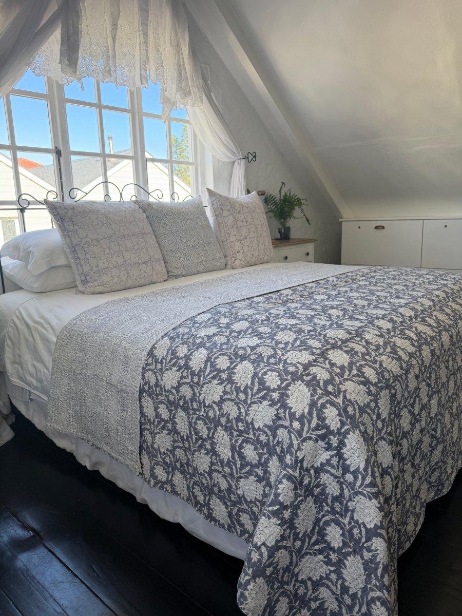 Kantha Quilt - Misty Meadow - Gawjus