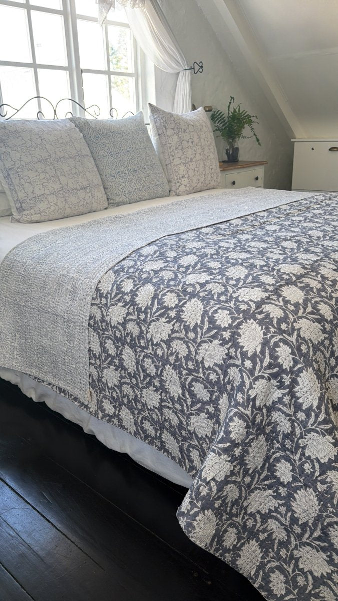 Kantha Quilt - Misty Meadow - Gawjus