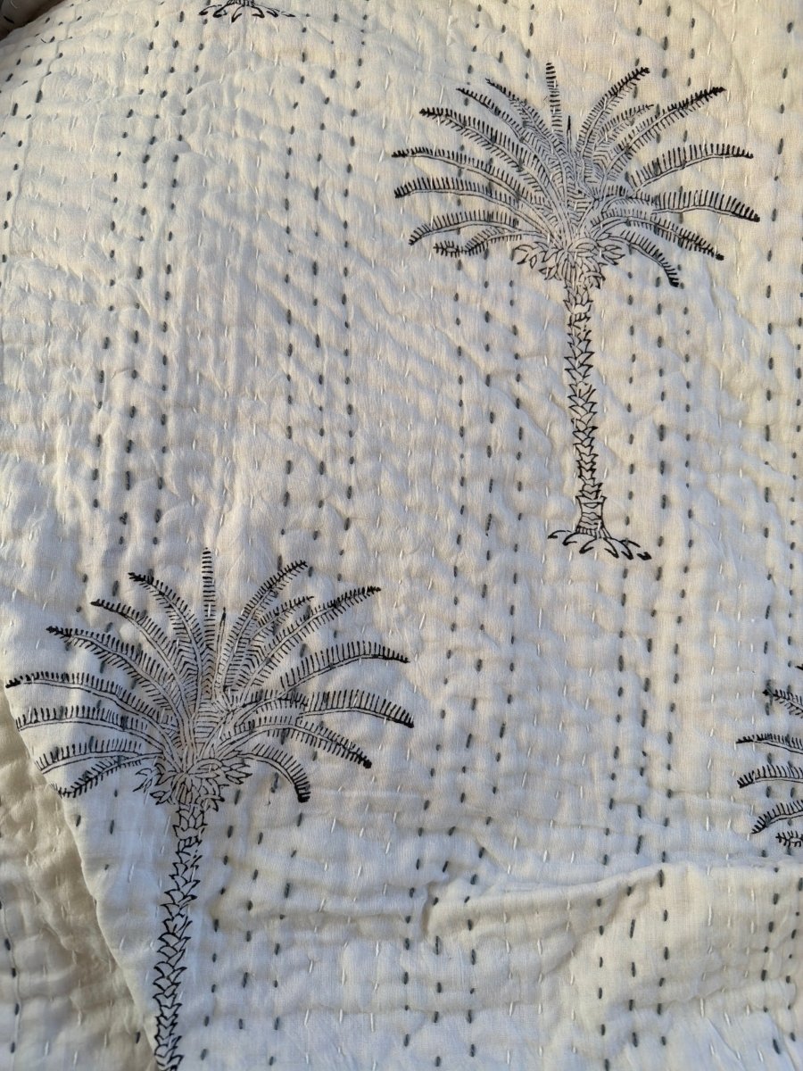 Kantha Quilt - White Sands - Gawjus