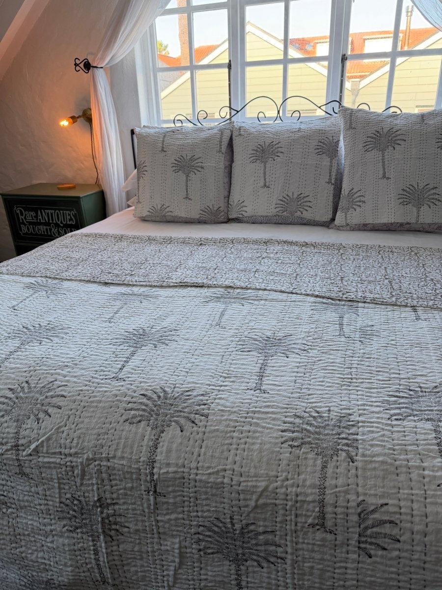 Kantha Quilt - White Sands - Gawjus