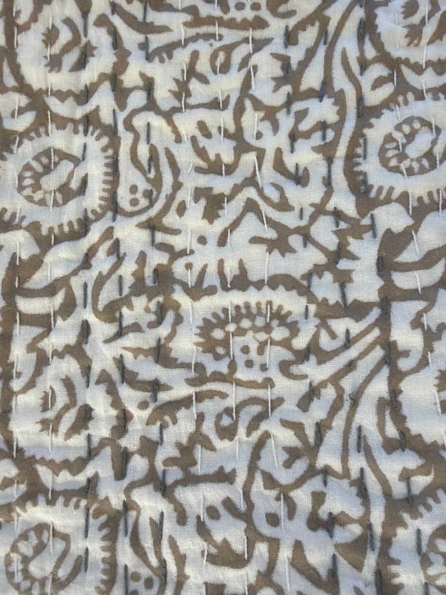 Kantha Quilt - White Sands - Gawjus