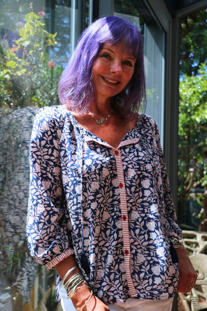 Lulu Blouse - Ink & Cherry - Gawjus