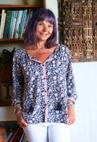 Lulu Blouse - Ink & Cherry - Gawjus