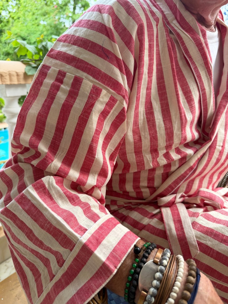 Men’s Handloom Robe - Chilli - Gawjus