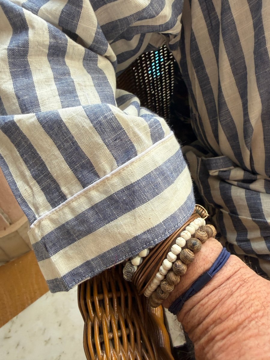 Men’s Handloom Robe - Denim - Gawjus