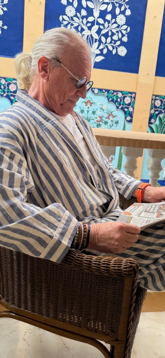 Men’s Handloom Robe - Denim - Gawjus