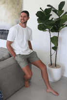 Men's Stripe Green Shorts - Gawjus