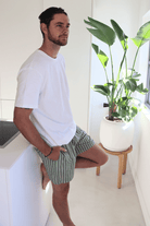 Men's Stripe Green Shorts - Gawjus