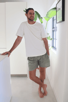 Men's Stripe Green Shorts - Gawjus