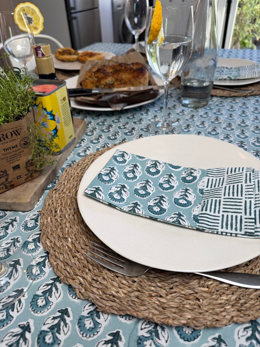 Napkin Set - Duck Egg Bloom - Gawjus