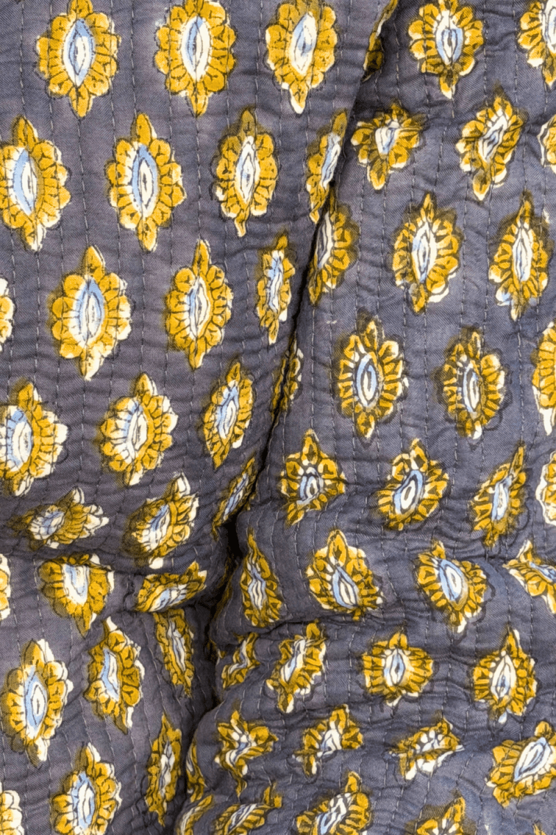 Quilted Jacket - Brown and Yellow - Gawjus