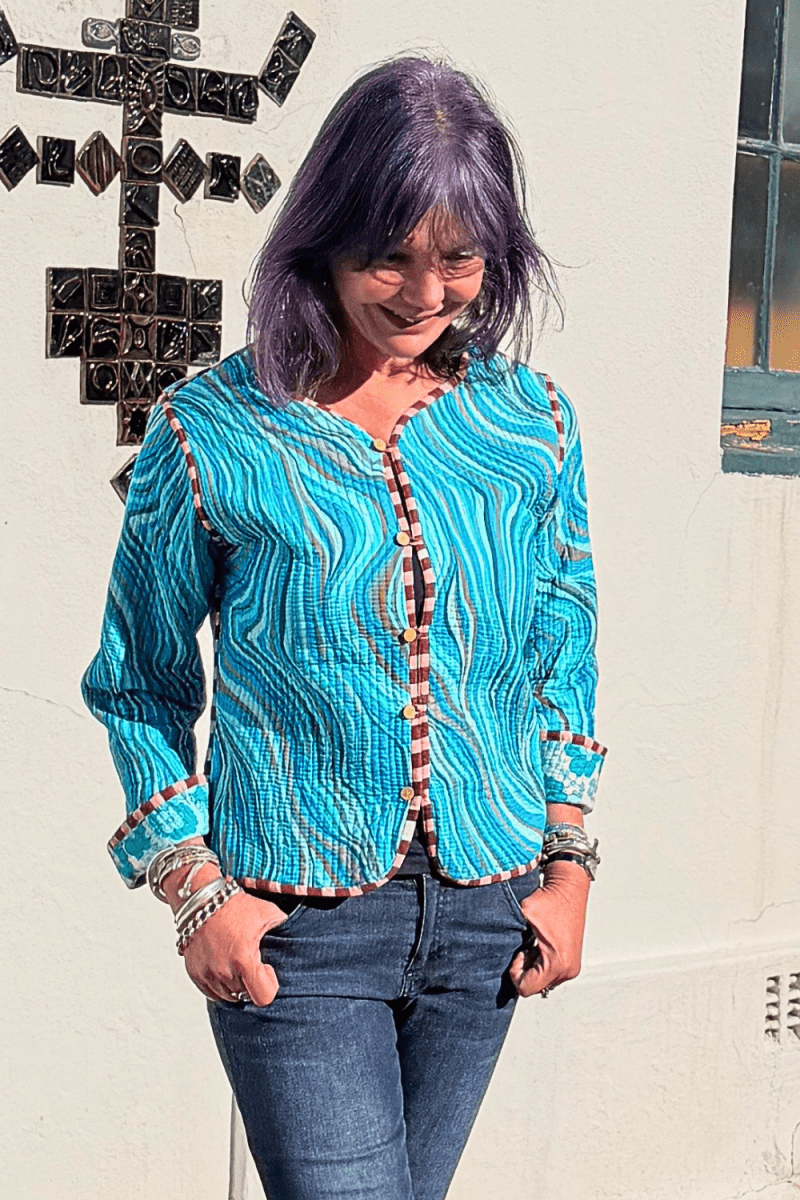 Quilted Jacket - Retro Floral - Gawjus