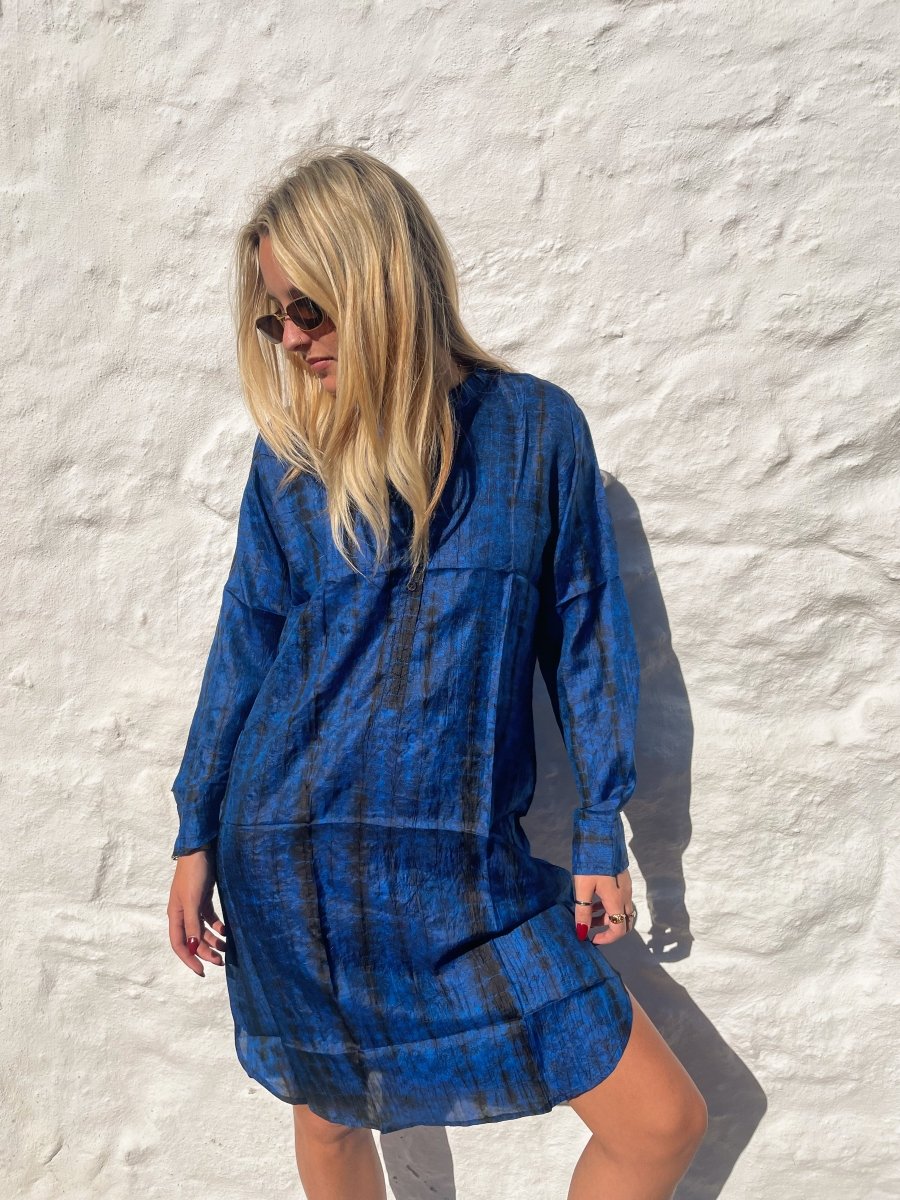 Silk Shirt Dress - Gawjus