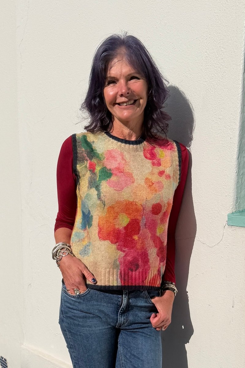 Sleeveless Pullover - Watercolour Bloom - Gawjus