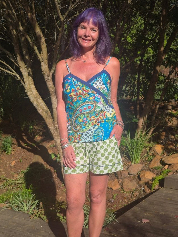 strappy shortie set - Green Ellie - Gawjus