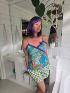 strappy shortie set - Green Ellie - Gawjus