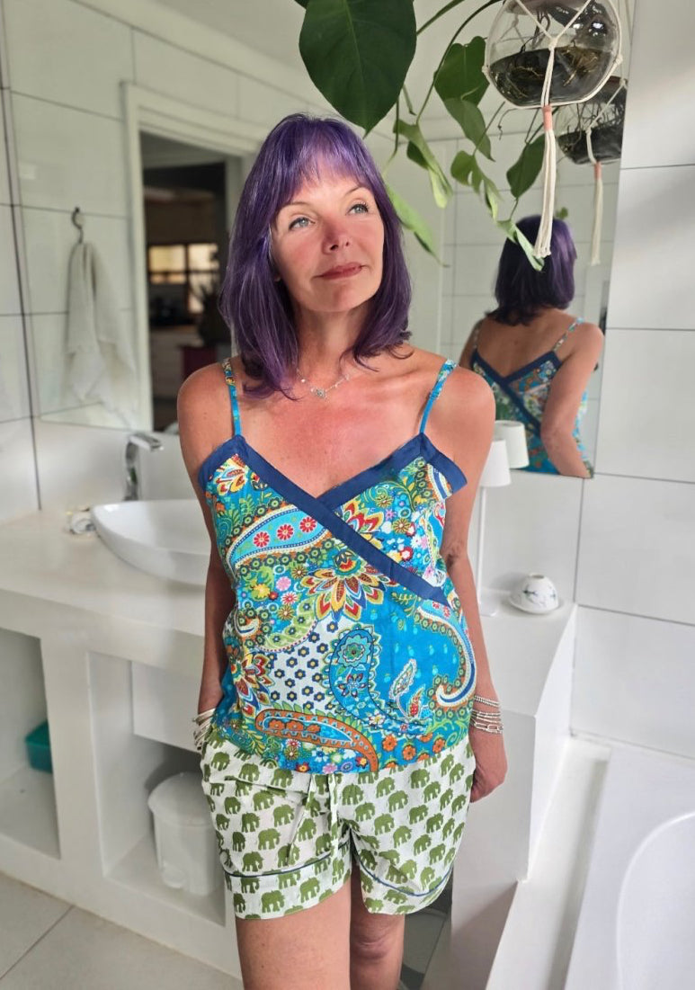 strappy shortie set - Green Ellie - Gawjus