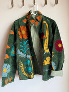 Suzani Embroided Jacket - Blue Vase - Gawjus