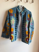 Suzani Embroided Jacket - Blue & Yellow Love - Gawjus
