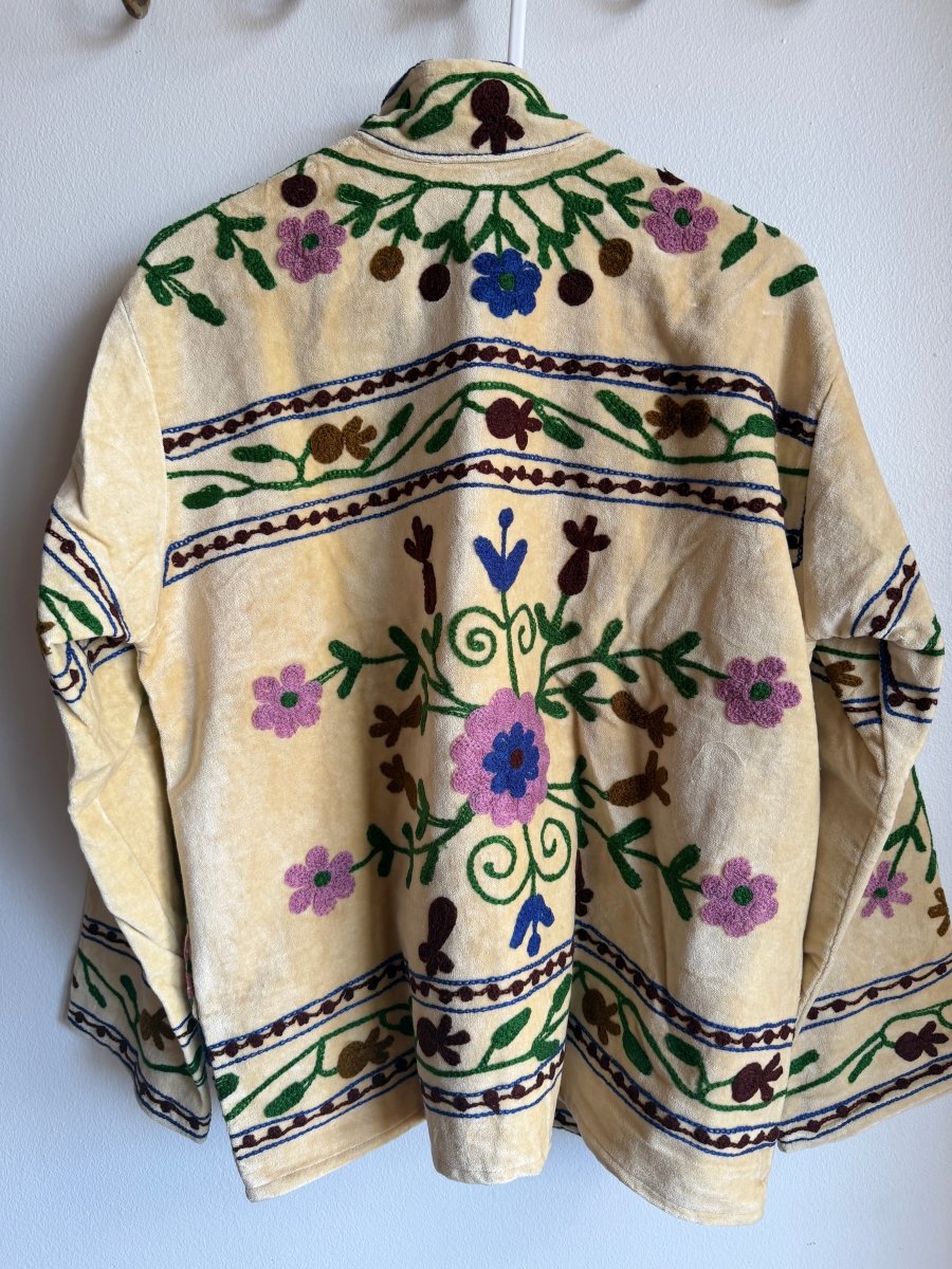 Suzani Embroided Jacket - Bohemian Garden - Gawjus