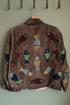 Suzani Embroided Jacket - Brown Sea - Gawjus