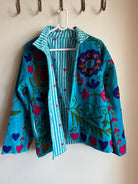 Suzani Embroided Jacket - Colourful Ocean - Gawjus