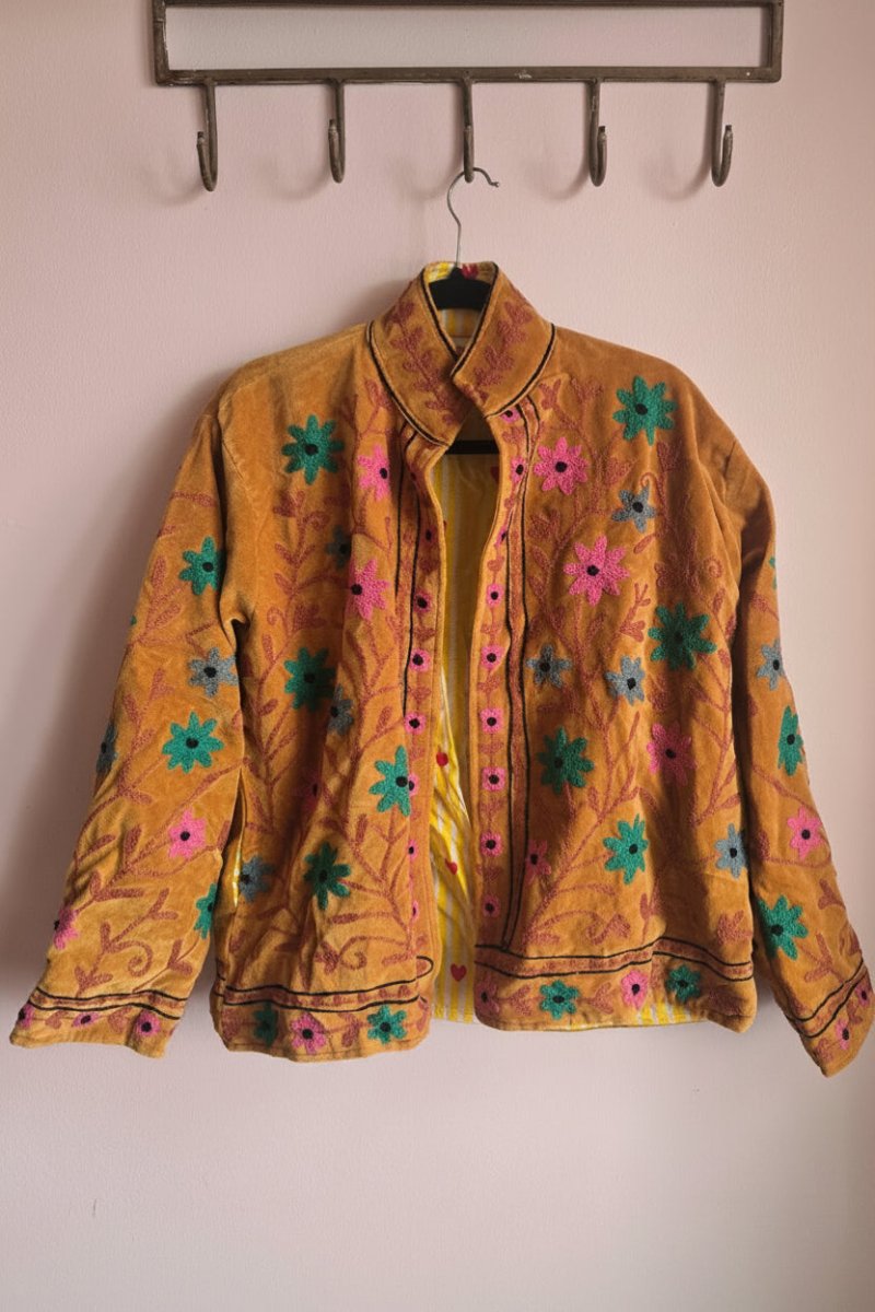 Suzani Embroided Jacket - Floral Sunset - Gawjus