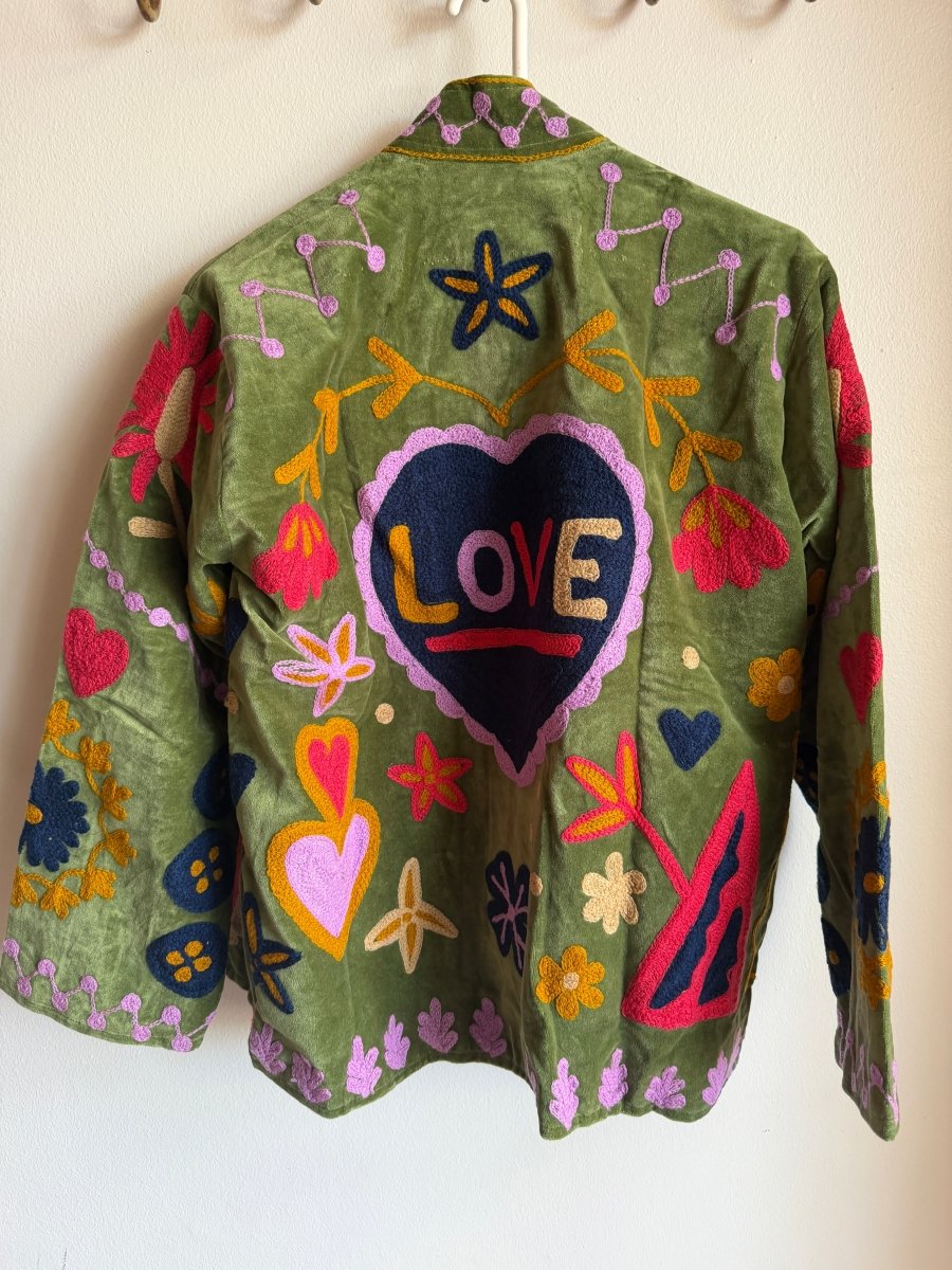 Suzani Embroided Jacket - Garden - Gawjus