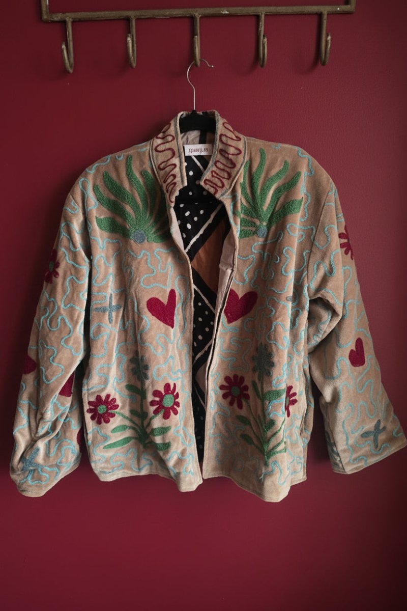 Suzani Embroided Jacket - Lovely Shroom - Gawjus