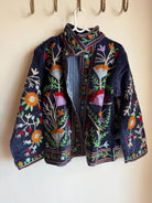 Suzani Embroided Jacket - Midnight Garden - Gawjus