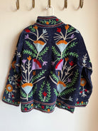 Suzani Embroided Jacket - Midnight Garden - Gawjus